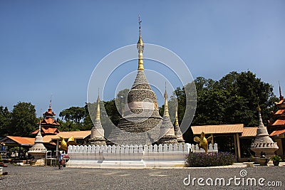 Wat Chedi Hoi or stupa gigantic fossilised oyster shells aged millions of years temple for thai people and foreign travelers Stock Photo