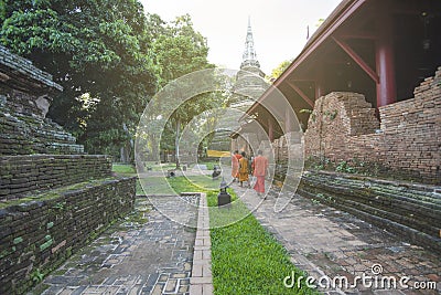 Wat Chedi Luang Chiang Saen, On a bright sky Editorial Stock Photo