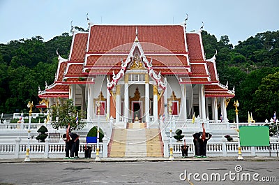 Wat Khao Chong Pran Temple for people pray to buddha and look Hu Stock Photo