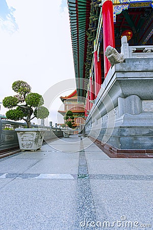 Wat Leng Nei Yi 2 has beautiful architecture of Chinese temple in Bang Bua Thong, Nonthaburi Province Stock Photo