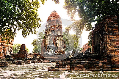 Wat Mahathat , Ayutthaya , Thailand Stock Photo