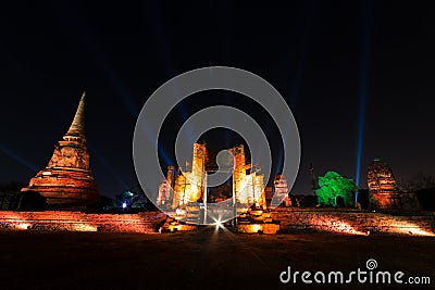 Wat Mahathat light up Stock Photo