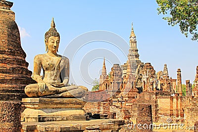 Wat Mahathat, Sukhothai, Thailand Stock Photo