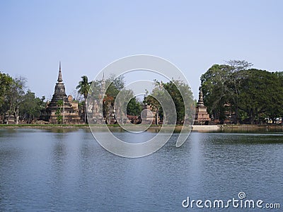 Wat mahathat sukhothai historical park thailand Stock Photo