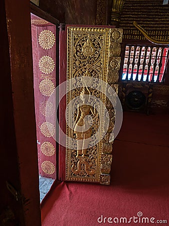 Wat Mai Suwannaphumaham, Luang Phabang. Asian culture, Laos Editorial Stock Photo
