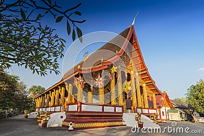 Wat Manorom, Buddhist temple, Luang Prabang, Laos Stock Photo