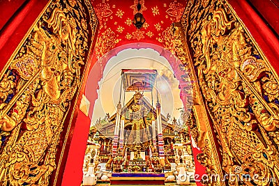 Wat Ming Muang temple lanna style , Chiang Rai ,Thailand. Stock Photo