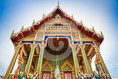 Wat Nong Yai temple against the blue sky Stock Photo