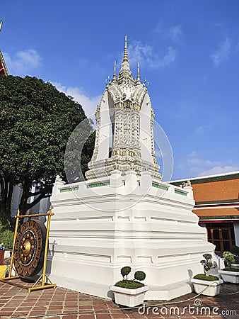 Wat Pho bell tower in Bangkok, Thailand Stock Photo