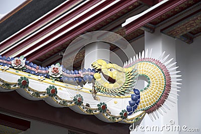 Wat Pho roof art details in Bangkok Stock Photo