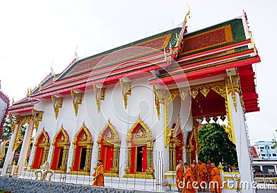 Wat pho sok phot ja lert Thailand temple with monks Editorial Stock Photo