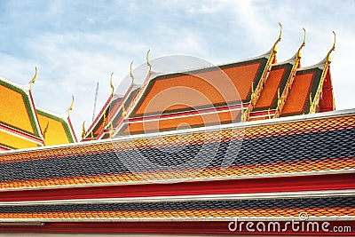 Wat Pho Temple Details Stock Photo