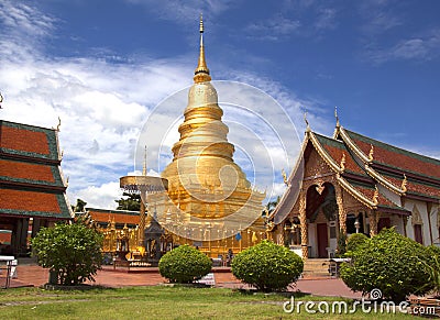 Wat Phra That Hariphunchai Stock Photo