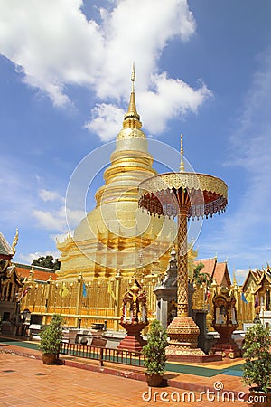 Wat phra that haripunchai is a lanna style temple thailand Stock Photo