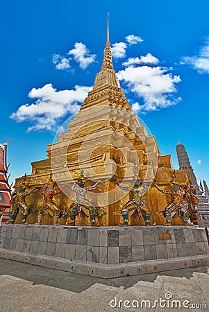 Wat Phra Kaeo Temple, Bangkok landmark Stock Photo