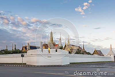 Wat Phra Kaew and Grand Palace at sunrise, Bangkok, Thailand Stock Photo