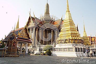 Wat Phra Kaew : The royal temple of Bangkok Stock Photo