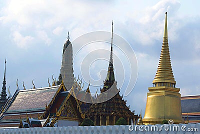 Wat Phra Kaew . The Temple of the Emerald Buddha in Bangkok, Thailand, Asia. Stock Photo