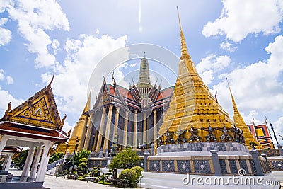 Wat Phra Kaew, Thailand officially known as Wat Phra Sri Rattana Satsadaram is regarded as the most important Stock Photo