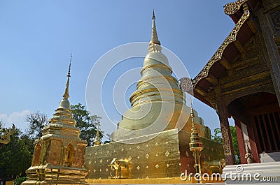 Wat Phra Sing temple Chiang Mai Stock Photo