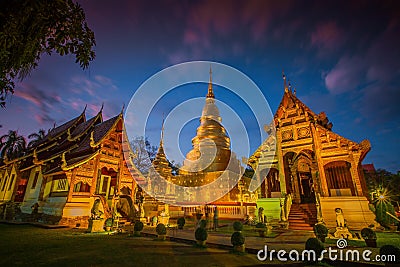 Wat Phra Singh temple in Chiang Mai,Thailand. Stock Photo