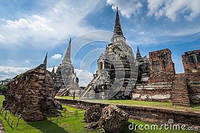 Wat Phrasisanpetch, Ayutthaya historical city, Stock Photo