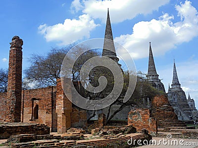 Wat Phrasisanpetch in the Ayutthaya Historical Park Stock Photo