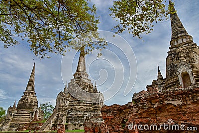 Wat Phrasisanpetch in Ayutthaya Historical Park Stock Photo