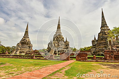 Wat Phrasisanpetch in Ayutthaya Historical Park Stock Photo