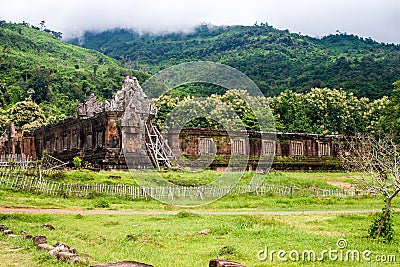 Wat Phu Champasak temple Stock Photo