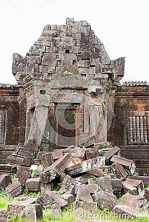 Wat phu champasak temple ruins, laos Stock Photo