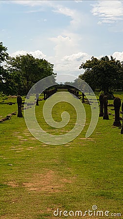 Wat Phu Stone Castle at Champasak Laos Stock Photo