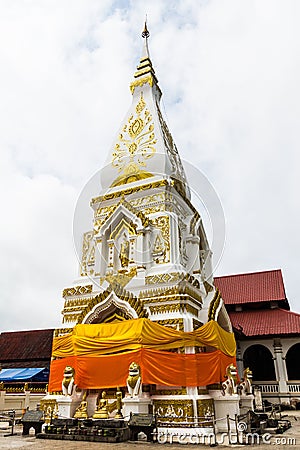 Wat Pra That Prasit Stupa, Nawa, Nakhon Phanom, Thailand Stock Photo