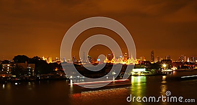 Wat Prakaew and Chaopraya River Stock Photo