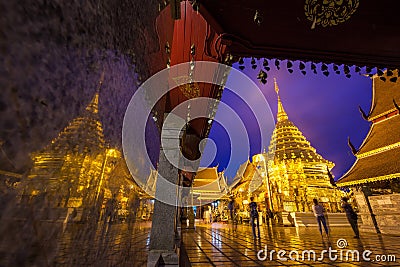 Wat prathat doi suthep temple in chiangmai thailand, the most fa Editorial Stock Photo