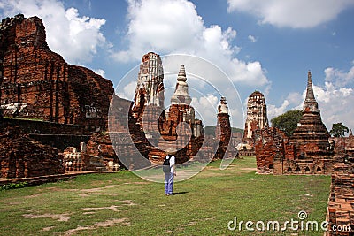 Wat Prha Mahathat Temple in Ayutthaya Stock Photo