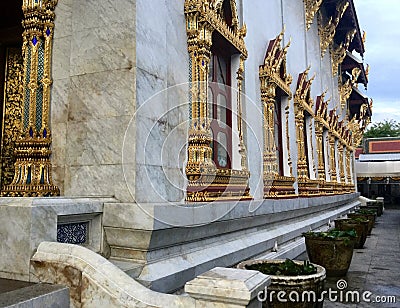 Decorated windows in Thai Stock Photo