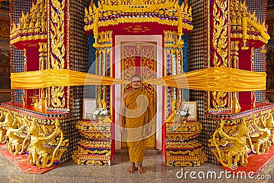 Wat Rat Upatham Wat Bang Riang Temple and monk Editorial Stock Photo