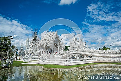 Wat Rong Khun in Chiangrai province, Thailand Stock Photo