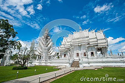 Wat Rong Khun in Chiangrai province, Thailand Stock Photo