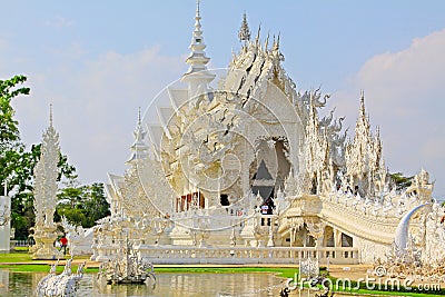 Wat Rong Khun White Temple, Chiang Rai, Thailand Editorial Stock Photo