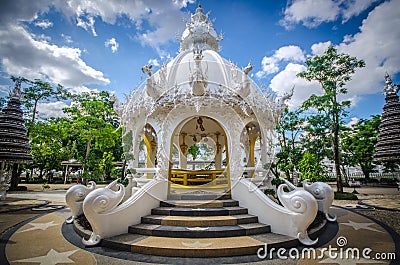 Wat Rong Khun White temple , Chiang Rai, Thailand Stock Photo