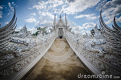 Wat Rong Khun White temple , Chiang Rai, Thailand Stock Photo