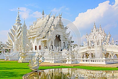 Wat Rong Khun White Temple, Chiang Rai, Thailand Stock Photo