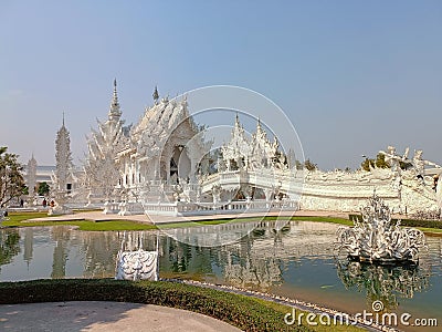 Wat Rong Khun or the White temple of Chiang Rai Thailand Stock Photo