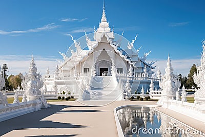 Wat Rong Khun White Temple in Thailand travel destination picture Stock Photo