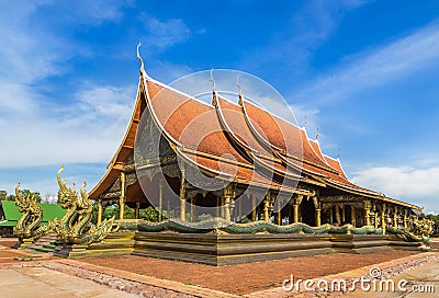 Wat Sirindhorn Wararam or Pupao temple public place in Thailand. Stock Photo