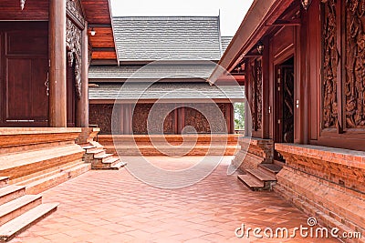 Wat Somdej Phu Ruea Ming Muang - The new temple in Thailand Stock Photo