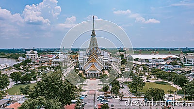 Wat Sothon Wararam Worawihan in Chachoengsao, Thailand Stock Photo