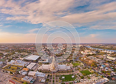 Wat Sothon Wararam Worawihan, Religious tourist attraction Stock Photo